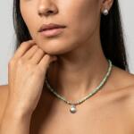 Ezera Colier dama elegant Marina din turcoaz peruvian natural, cu charm scoica, argint 925, ajustabil (EZCMAR)