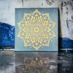 Ezera Tablou mandala pe suport canvas realizat cu pasta de structura, 29 cm (TMANPST)