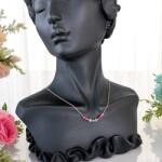 Ezera Colier choker turmalina multicolora cu lant argint placat aur roz (LAGRGTC)