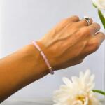 Ezera Bratara dama Olivia snur din cristale de Jad Roz Fatetat cu accesorii din argint placat cu aur 925 (BDOLI925-1947)