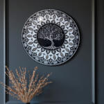 Ezera O mandala sclipitoare- Copacul Vietii- Negru-Argintiu- 40 cm (C2081)