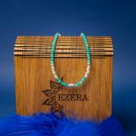 Ezera Colier choker Anadi din pietre semipretioase de Amazonit si Piatra Lunii, inchidere si accesorii din argint 925 (CCANAD925)