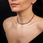 Ezera Colier choker Ania din pietre semipretioase de Granat si Spinel negru, inchidere din argint 925 (CANI925)