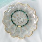 Ezera Bratara dama Linda din cristale de malachit natural si accesorii din argint placat cu aur (BDLINDA925-1966)