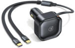 USAMS C41 2xUSB-C PD, 30W, Fast Charge CC220CC01 (US-CC220), autós töltő, fekete