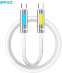 BWOO 240W, Super Fast Charging Data RGB Light White X325C-C, kábel, fehér
