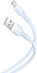 XO NB212 USB - microUSB, 1m, 2.1A, kábel, kék