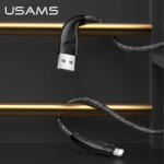 USAMS U41 fonott Lightning, 3m, 2A Fast Charge, kábel, fekete