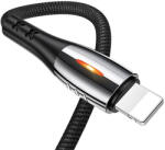 USAMS U-Tone Lightning, 1, 2m, Power-off 2A Fast Charging, kábel, fekete