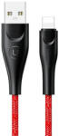 USAMS U41 fonott Lightning, 3m, 2A Fast Charge, kábel, piros