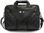 BMW Carbon Pockets & Metal Logo 16" Laptop Bag, laptop táska, fekete