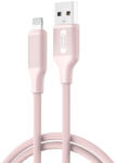 XO NB265 USB - Lightning, 1m, 2.4A, kábel, rózsaszín