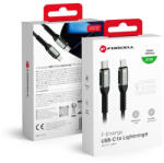 Forcell F-ENERGY C259 USB-C - Lightning PD Cafule, 3A, 27W, 0, 25m, kábel, fekete