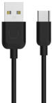 USAMS U-Turn USB-C, 1m, 2A, kábel, fekete