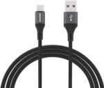 Dudao L3ST USB-A - USB-C 5A, 1, 2m, fonott, kábel, fekete