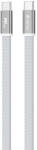 DEVIA Ultra3 USB-C PD 240W, Metal Woven Flat Fast Charging 1, 5m, kábel, fehér