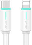 USAMS YU Series USB-C - Lightning, 1m, kábel, fehér