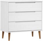 vidaXL MOLDE fehér tömör fenyőfa fiókos szekrény 80 x 40 x 80 cm 350505 (350505VidaXL)