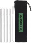 Ecocare Fém szívószál szett Maxi 12 mm Ezüst 4 db