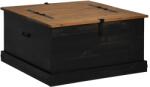 vidaXL fekete tömör fenyőfa HALDEN tárolószekrény 91x91x47 cm 4018408 (4018408)