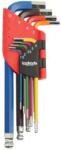 TopTrade imbuszkulcs készlet, 9 db, Cr-V, 1, 5 - 10 mm, profi
