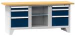 POLAK Moduláris műhelyasztal PS2-1M, 2000 x 700 x 880 mm, MULTIPLEX, szürke-sötétkék