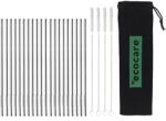Ecocare Környezetbarát fém szívószál, ezüst, 21, 5×0, 6 cm, 20 db