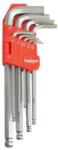 TopTrade imbuszkulcs készlet, 9 db, Cr-V, 1, 5 - 10 mm, standard