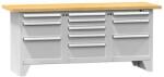 POLAK Moduláris műhelyasztal PS2-6, 2000 x 700 x 880 mm, BÜKK, szürkésszürke