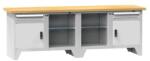 POLAK Moduláris műhelyasztal PS3-2M, 2500 x 700 x 880 mm, MULTIPLEX, szürkésszürke