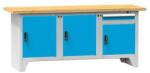 POLAK Moduláris műhelyasztal PS2-4M, 2000 x 700 x 880 mm, MULTIPLEX, szürkéskék