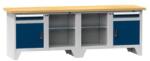 POLAK Moduláris műhelyasztal PS3-2M, 2500 x 700 x 880 mm, MULTIPLEX, szürke-sötétkék
