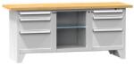 POLAK Moduláris műhelyasztal PS2-1M, 2000 x 700 x 880 mm, MULTIPLEX, szürkésszürke