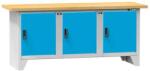 POLAK Moduláris műhelyasztal PS2-5, 2000 x 700 x 880 mm, BÜKK, szürkéskék