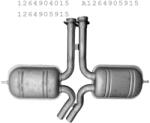 Edex 13.434 - Kipufogó közép dob MERCEDES S-KLASSE 4.2, 5.0, 5.6 (1985-1991) (E13_434)