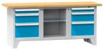 POLAK Moduláris műhelyasztal PS2-1M, 2000 x 700 x 880 mm, MULTIPLEX, szürkéskék