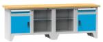 POLAK Moduláris műhelyasztal PS3-2M, 2500 x 700 x 880 mm, MULTIPLEX, szürkéskék