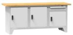 POLAK Moduláris műhelyasztal PS2-4, 2000 x 700 x 880 mm, BÜKK, szürkésszürke