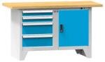 POLAK Moduláris műhelyasztal PS1-2M, 1500 x 700 x 880 mm, MULTIPLEX, szürkéskék