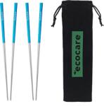 Ecocare fém evőpálcikák Silver-Blue csomagolásban, 4 db