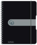 Herlitz Caiet a5 80f 80g/mp spira patratele eotg pp negru opac - Set 2 (11293768)
