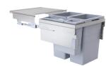 Hailo Cos de gunoi incorporabil Hailo Euro-Cargo 503.70. 555, 2 x 38 + 1 x 12 + 1 x 2, 5 litri, corp 600 mm, cos plastic, finisaj gri deschis (503.70.555) Cos de gunoi