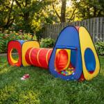Pepita Детска палатка за игра Pepita 3в1 с тунел 294x86x72cm - Червен, Син (KF-PT7272)