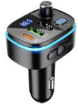 hoco. E62 bluetooth FM transmitter / autós töltő, 2xUSB-A-USB-C, PD, QC3.0, 20W, fekete