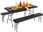 Funfit Set bănci și masă pliabile Funfit Garden pentru grădină 180cm - Negru (4902)