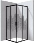 Deante Funkia Evo cabină de duș 90x90 cm pătrat negru mat/sticlă cu model KYCND99P (KYCND99P)
