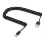 Gigapack USB-A - USB-C spirálkábel 2m-3m fekete (GP-60571) (GP-60571)