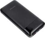 Charmast W2089 PD3.0 3A 22, 5W 20000 mAh powerbank beépített USB-A / USB-C / Lightning / Micro USB kábelekkel fekete