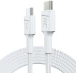 Green Cell kábel Fehér USB-C Type C 2m PowerStream gyorstöltő Power Delivery 60W Ultra Charge Quick Charge 3.0 (GC36626)