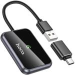 hoco. Безжичен CarPlay адаптер Hoco, USB A / USB C, HU1, черен (6942007623674)